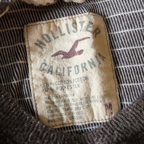 Hollister men’s long sleeve vintage pull over size M brown and white striped - Picture 4 of 4